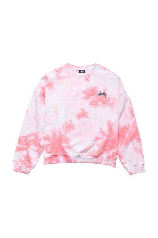 Stussy Womens Avalon Tie Dye Crew Leisure Sets Pink - BEPSG0798